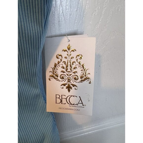 BECCA By Rebecca Virtue Color Prism High Leg One Piece Swimsuit Small Blue NWT - Picture 7 of 9